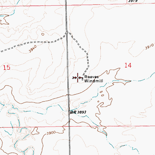 Topographic Map of Reeves Windmill, NM