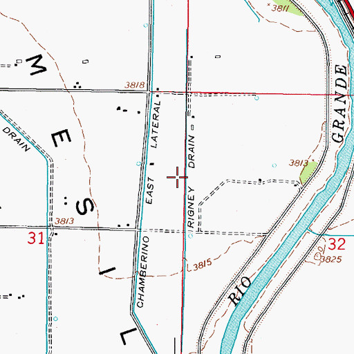 Topographic Map of Rigney Drain, NM