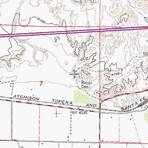Topographic Map of Rincon Cemetery, NM