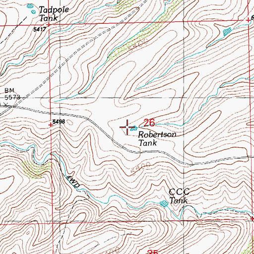 Topographic Map of Robertson Tank, NM