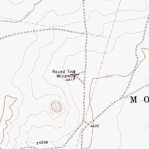 Topographic Map of Round Top Windmill, NM