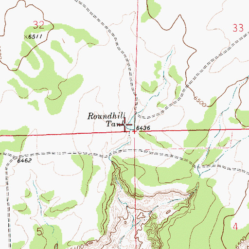 Topographic Map of Roundhill Tank, NM
