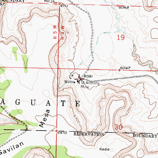 Topographic Map of Saint Anthony Mine, NM