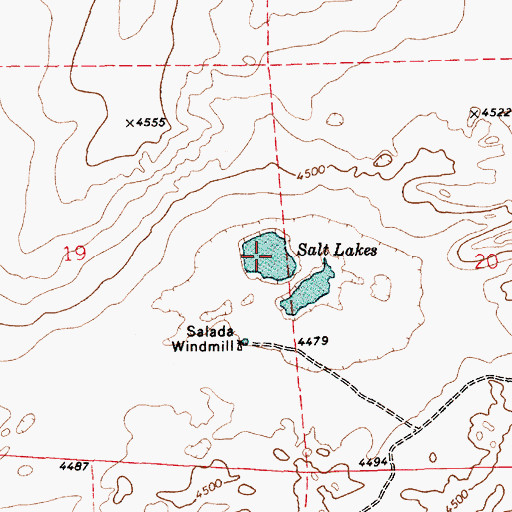 Topographic Map of Salt Lakes, NM