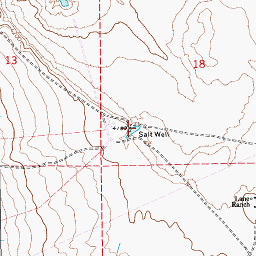 Topographic Map of Salt Well, NM