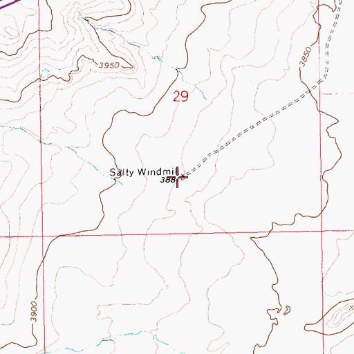 Topographic Map of Salty Windmill, NM