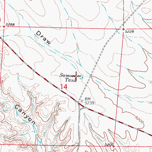 Topographic Map of Samora Tank, NM