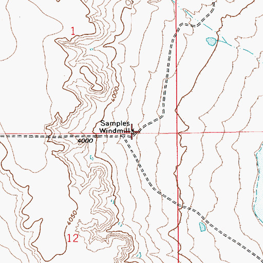 Topographic Map of Samples Windmill, NM