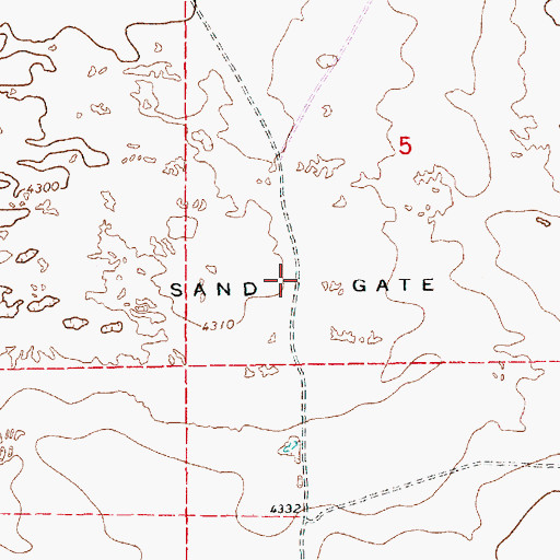 Topographic Map of Sand Gate, NM