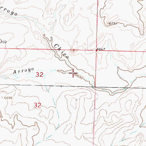 Topographic Map of Sand Springs Arroyo, NM