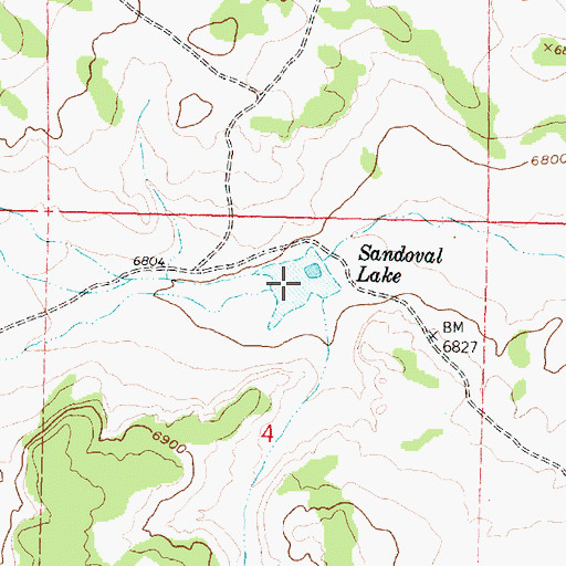 Topographic Map of Sandoval Lake, NM
