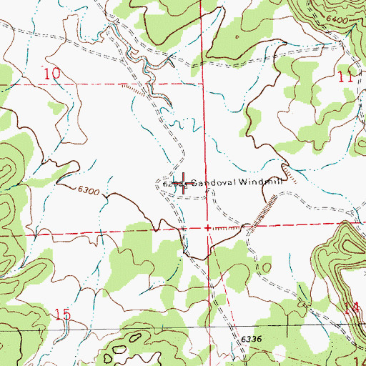 Topographic Map of Sandoval Windmill, NM