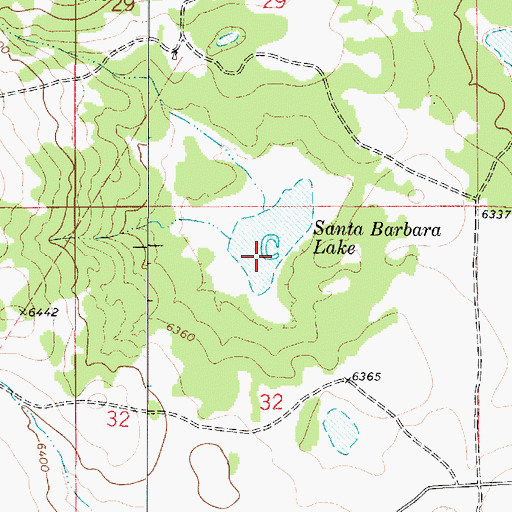 Topographic Map of Santa Barbara Lake, NM