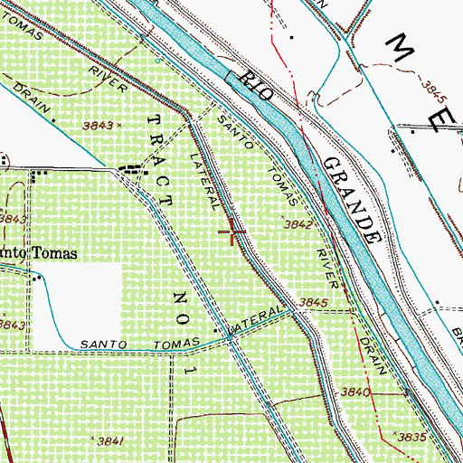 Topographic Map of Santo Tomas River Lateral, NM
