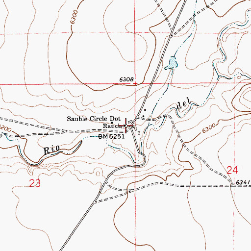 Topographic Map of Sauble Circle Dot Ranch, NM