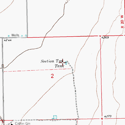 Topographic Map of Section Two Tank, NM