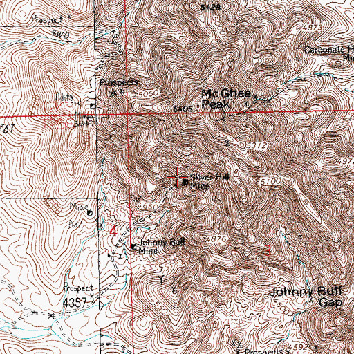 Topographic Map of Silver Hill Mine, NM