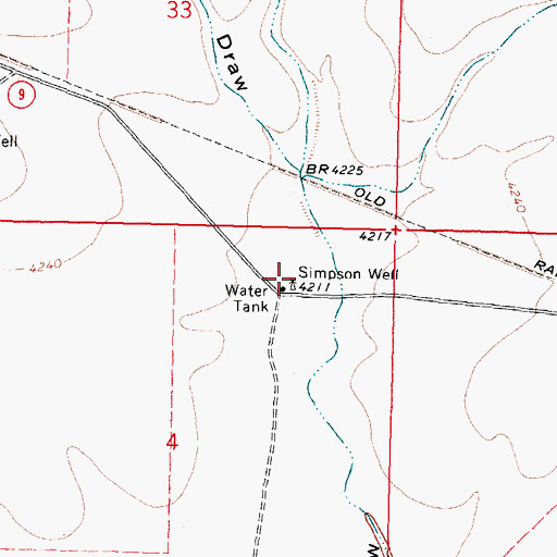 Topographic Map of Simpson Well, NM