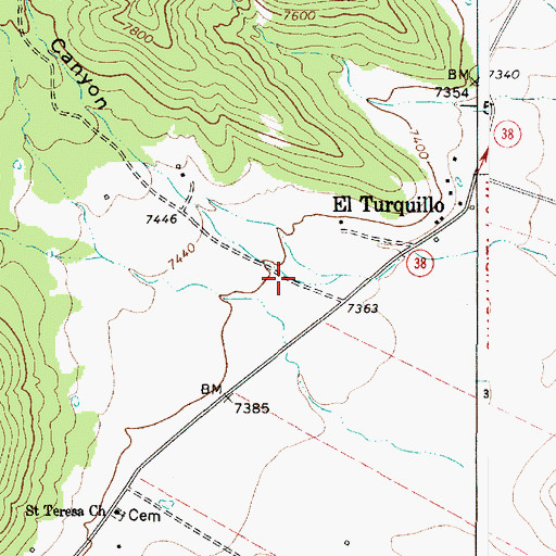 Topographic Map of Solis Canyon, NM