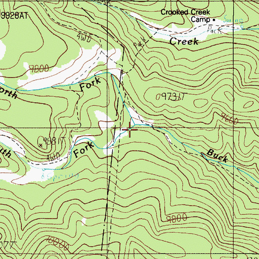 Topographic Map of South Fork Buck Creek, NM