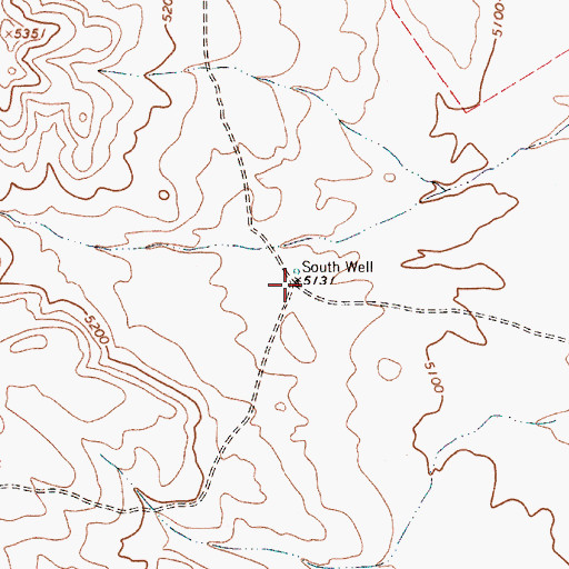 Topographic Map of South Well, NM