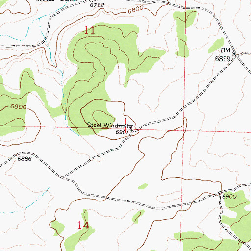 Topographic Map of Steel Windmill, NM