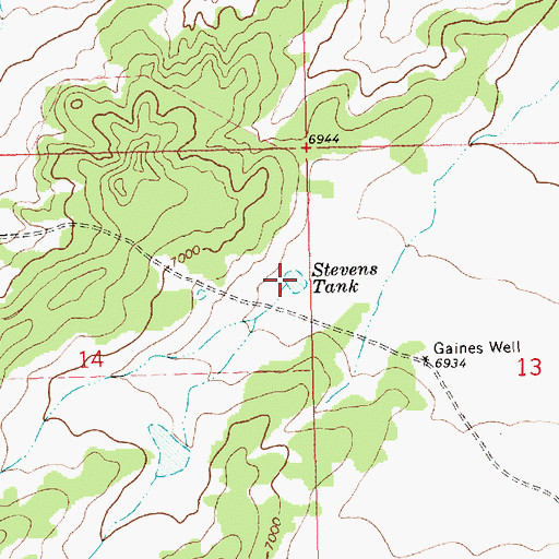 Topographic Map of Stevens Tank, NM