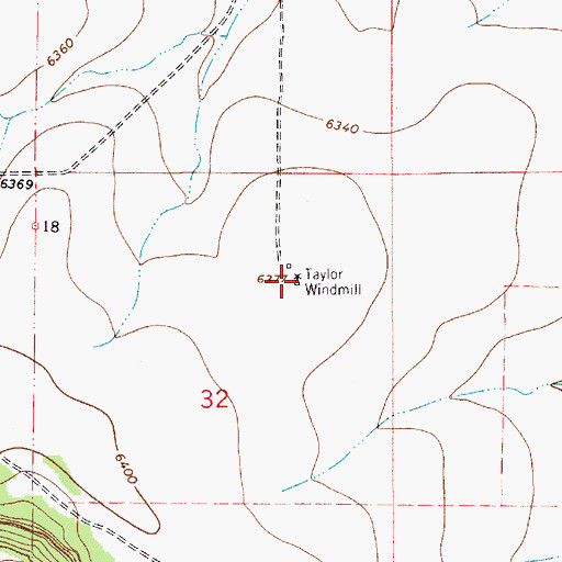 Topographic Map of Taylor Windmill, NM
