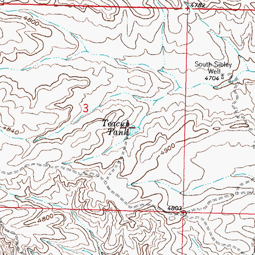 Topographic Map of Teacup Tank, NM