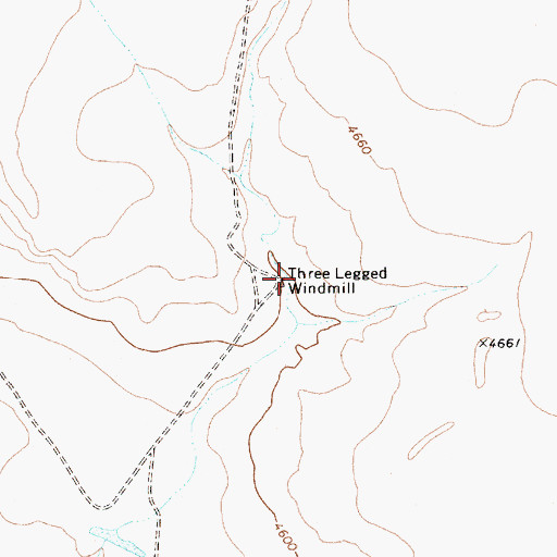 Topographic Map of Three Legged Windmill, NM