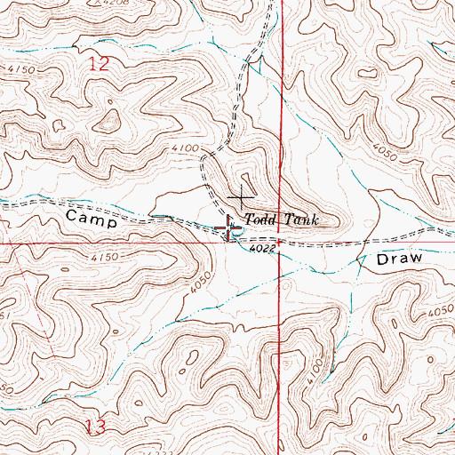 Topographic Map of Todd Tank, NM