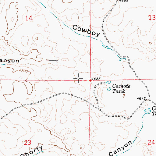 Topographic Map of Treasure Canyon, NM