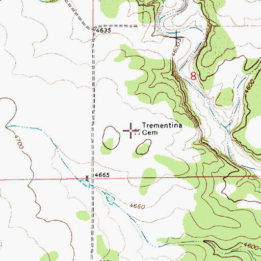 Topographic Map of Trementina Cemetery, NM
