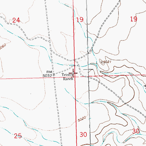 Topographic Map of Trinity Ranch, NM