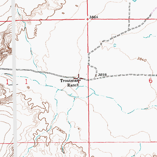 Topographic Map of Troutman Ranch, NM