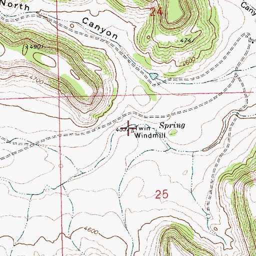 Topographic Map of Twin Windmill, NM