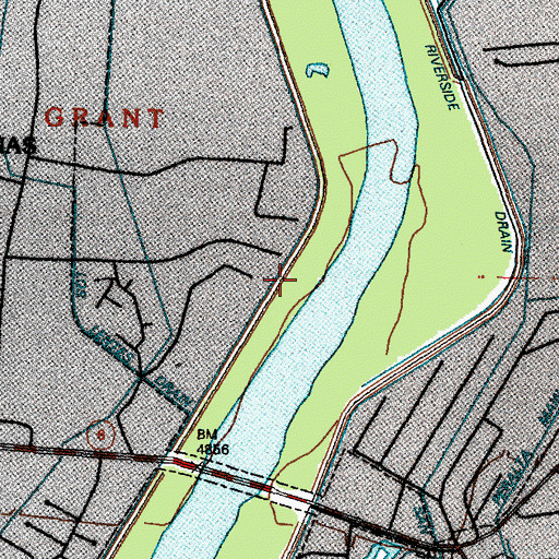 Topographic Map of Upper Belen Riverside Drain, NM