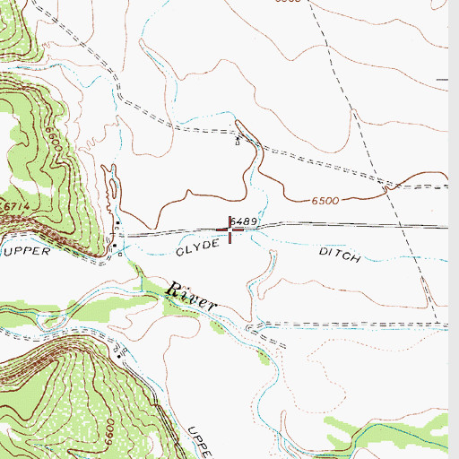 Topographic Map of Upper Clyde Ditch, NM