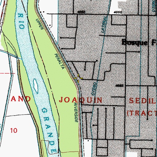Topographic Map of Upper Peralta Riverside Drain, NM
