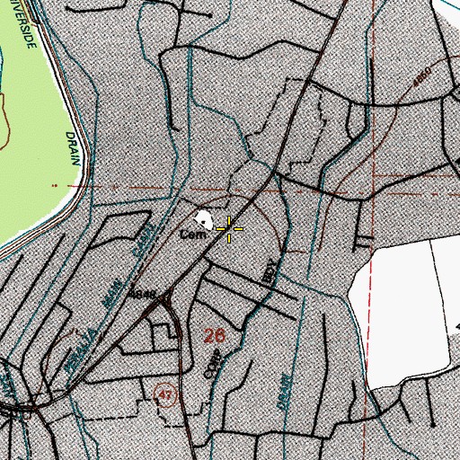 Topographic Map of Valencia Church, NM