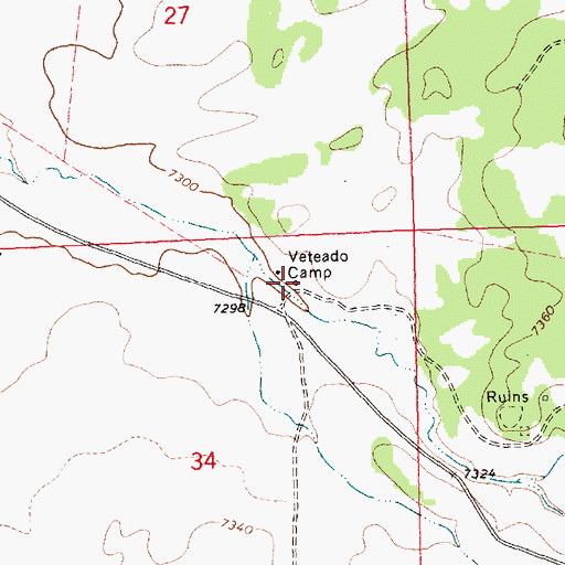 Topographic Map of Veteado Camp, NM