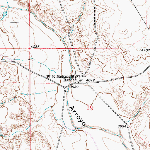 Topographic Map of W R McKnight Ranch, NM