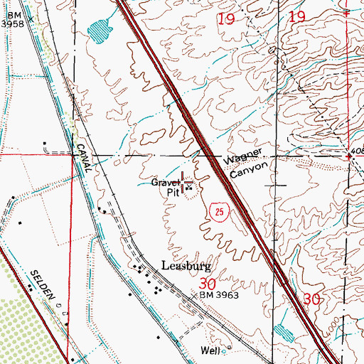 Topographic Map of Wagner Canyon, NM
