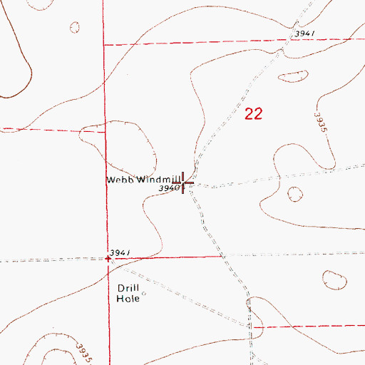 Topographic Map of Webb Windmill, NM
