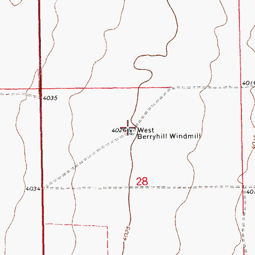 Topographic Map of West Berryhill Windmill, NM
