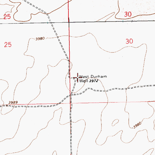 Topographic Map of West Durham Well, NM