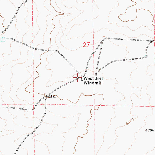 Topographic Map of West Jett Windmill, NM
