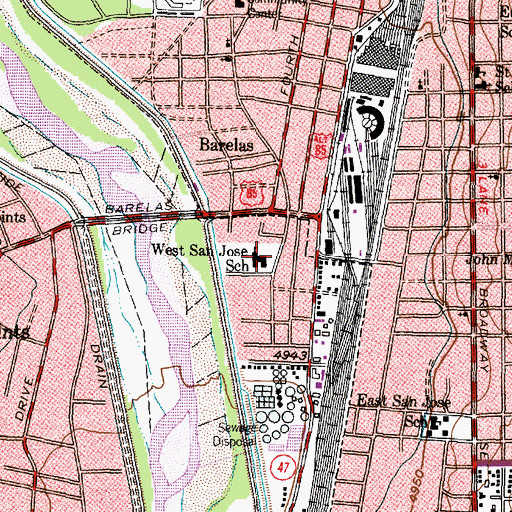 Topographic Map of West San Jose School, NM