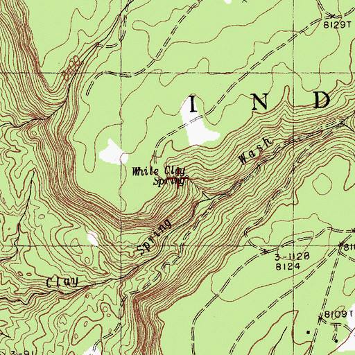 Topographic Map of White Clay Spring, NM