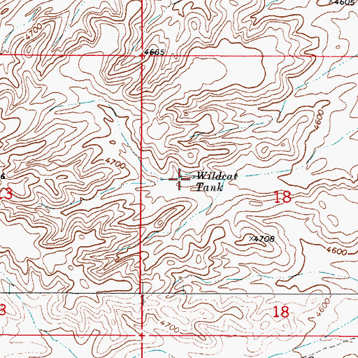 Topographic Map of Wildcat Tank, NM